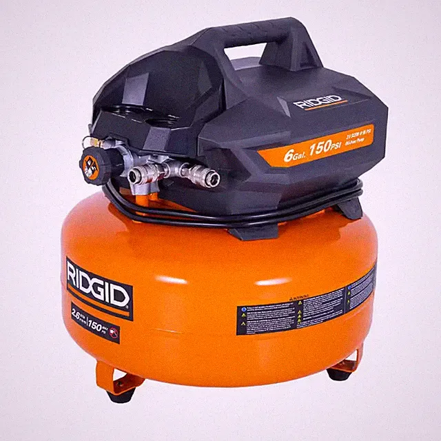 Ridgid 6Gal 150Psi Portable Electric Jobsite Pancake Air Compressor Dual Pressur